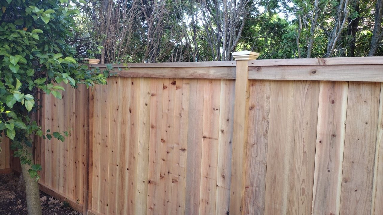 Premium wood fence with decorative cap in Oklahoma City